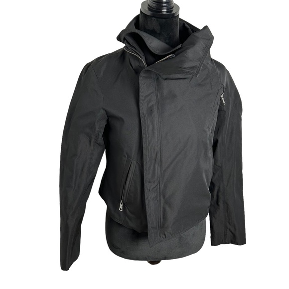 Jarbo Collection Black High Neck Zip Moto Fitted Jacket SZS - Picture 4 of 10